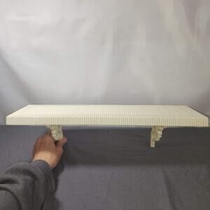 Vintage 1970s MCM Homco Faux Wicker Mounted Wall Shelf Rare #3528